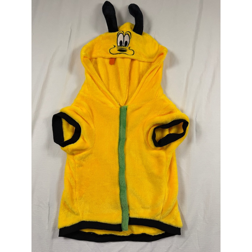 Disney Pluto Dog Hoodie Costume Yellow Fleece Pet Apparel Size XL Halloween